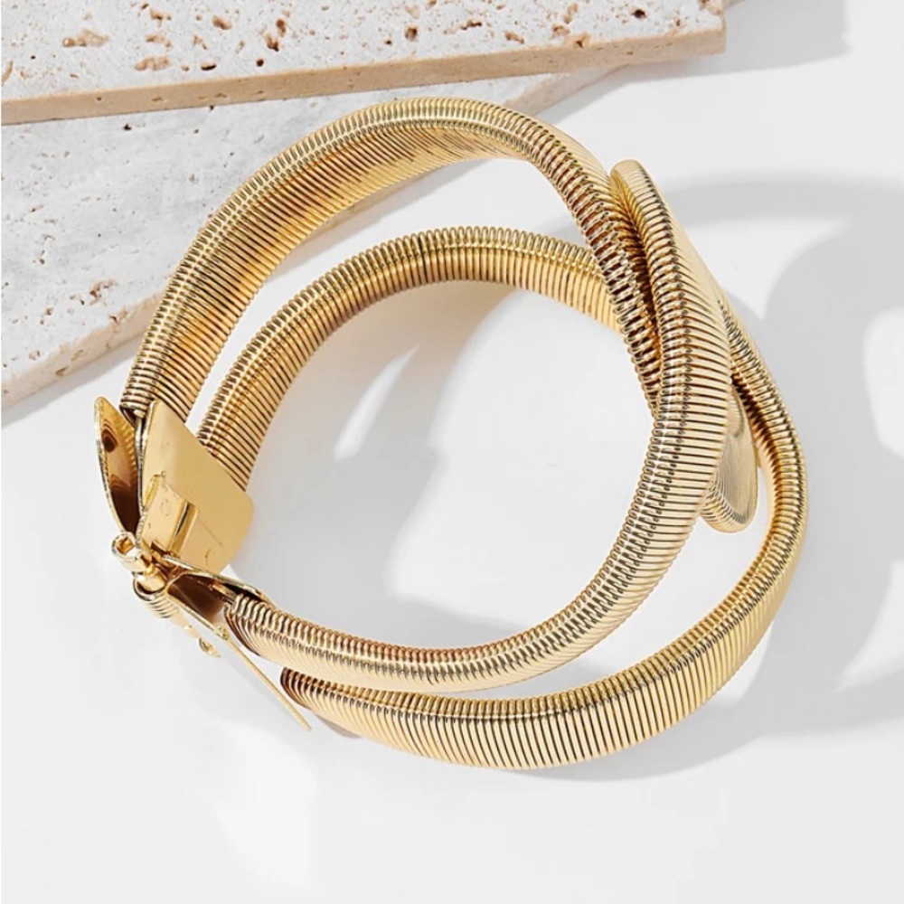 Fashion Designer Jewelry Elegent Alloy Wide Spring Cuff Bracelet Bangles - Picture 3 of 7
